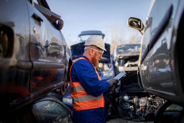 Un employé enregistre la mise en fourrière d'un véhcule